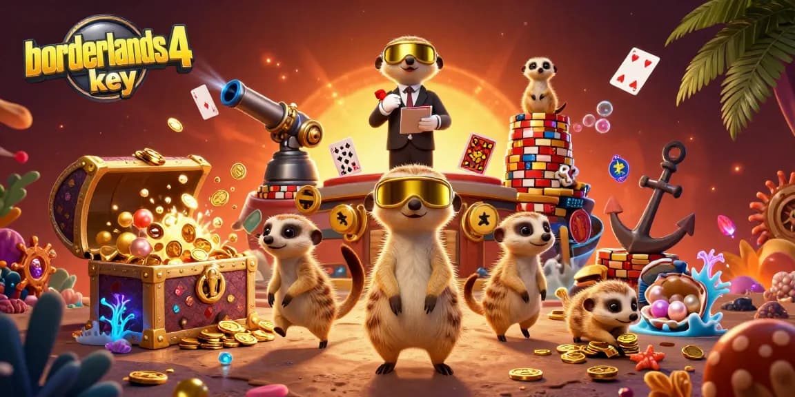 Scopri i migliori prezzi per il borderlands 4 key mentre i suricati gestiscono un'operazione di casinò vibrante.