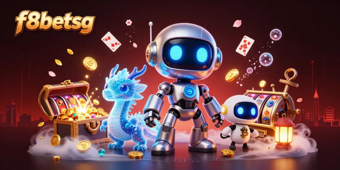 Light up your play with f8betsg's vibrant casino-themed 3D illustration showcasing excitement and winning.