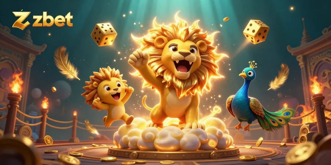 Zbet offers thrilling gameplay in a vibrant casino universe with a dynamic and colorful 3D illustration.