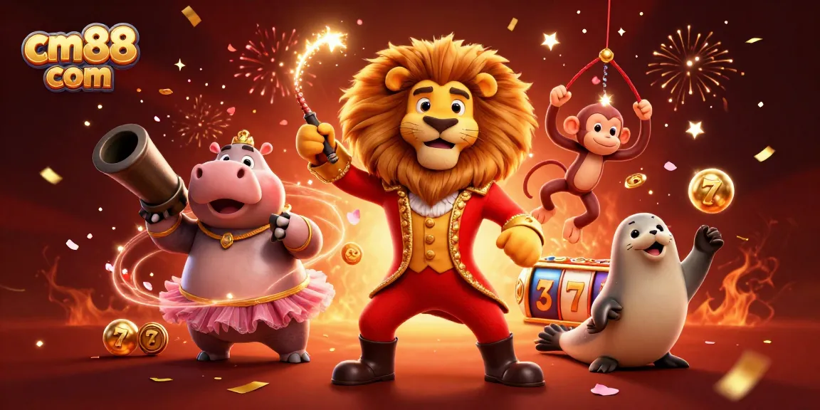Experience thrilling wins at cm88 com with a vibrant casino scene featuring lively 3D characters.