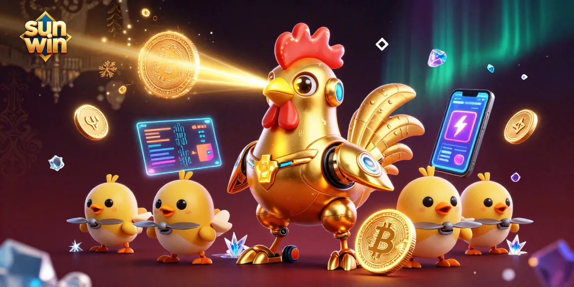 Experience the thrill of sun win with interactive 3D casino characters and vibrant crypto elements.