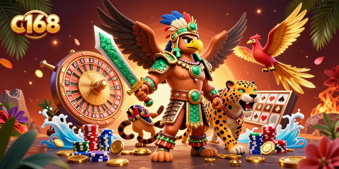 C168 casino showcases vibrant 3D characters and dynamic gambling elements for an engaging player experience.