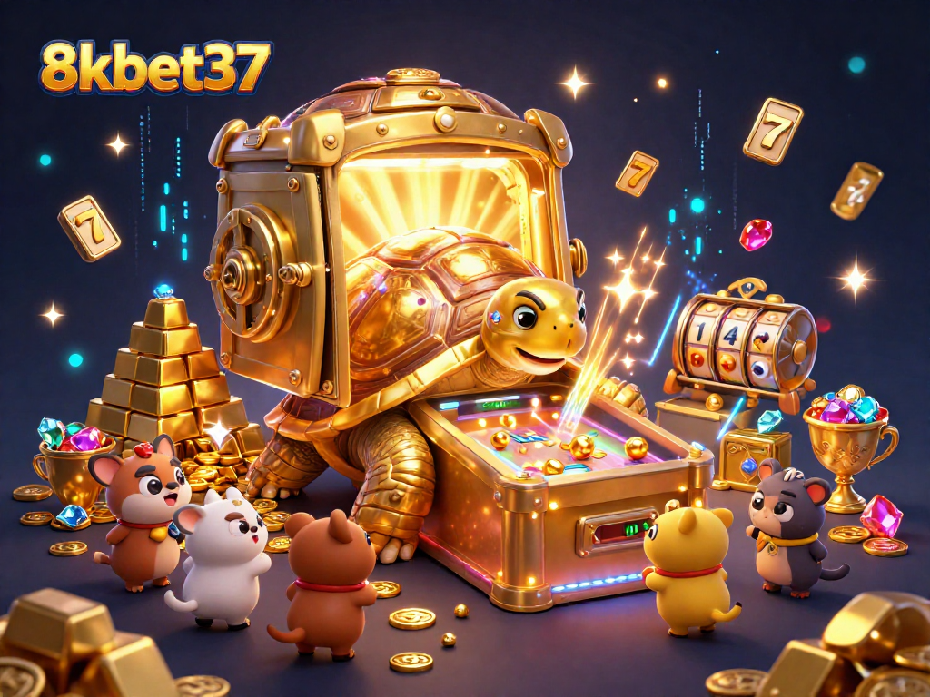 Experience thrilling gameplay at 8kbet37 with a vibrant casino scene featuring animated characters.