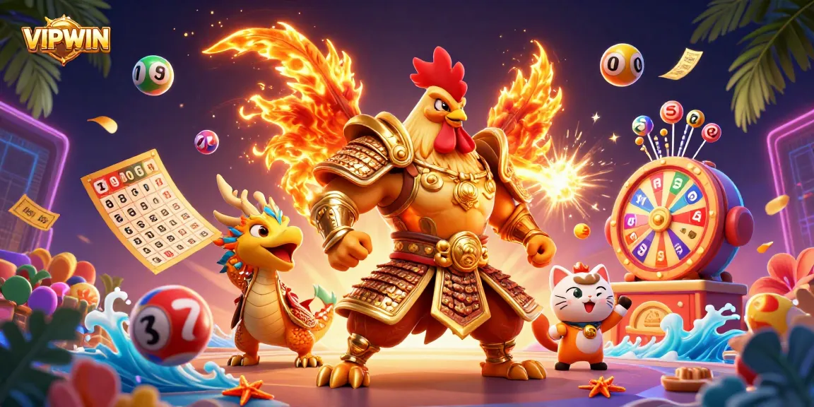 Experience thrilling gameplay with VIPWIN's dynamic casino scene featuring vibrant lottery elements.