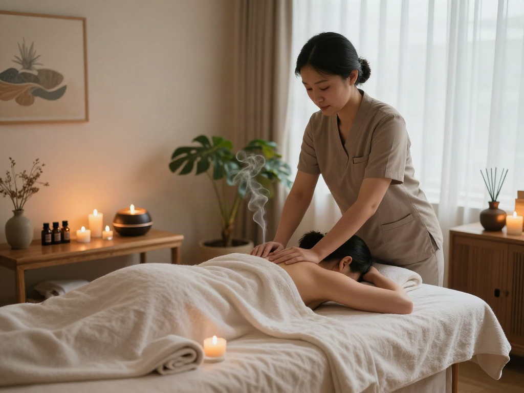 Experience luxurious 인천출장마사지 in a serene wellness spa with calming elements.