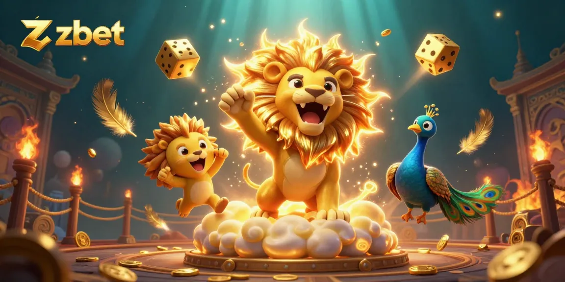 Zbet offers thrilling gameplay in a vibrant casino universe with a dynamic and colorful 3D illustration.