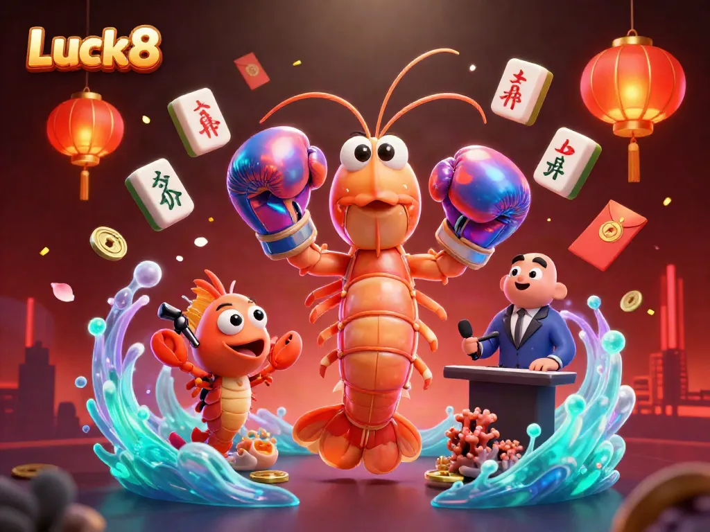 Engage in thrilling gameplay at Luck8, featuring vibrant casino elements and energetic characters.