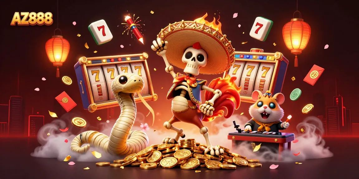 AZ888 brings a vibrant 3D casino scene alive with dynamic characters and thrilling game elements.