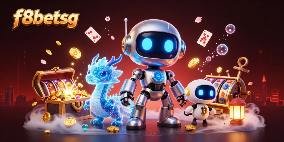 Light up your play with f8betsg's vibrant casino-themed 3D illustration showcasing excitement and winning.