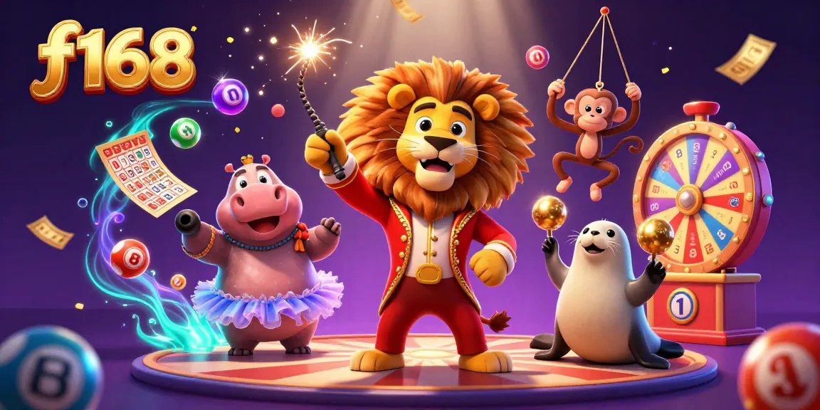 Experience f168’s thrilling circus-themed online casino promotions with vibrant characters and elements.