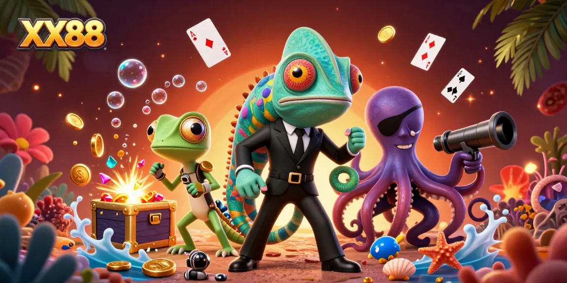 Experience thrilling gameplay at XX88 with vibrant casino adventures featuring dynamic characters and rich treasures.