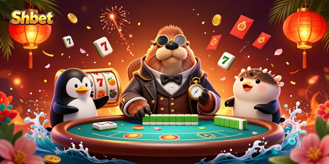 Catch thrilling moments at Shbet with a jolly walrus and friends at an underwater poker table.